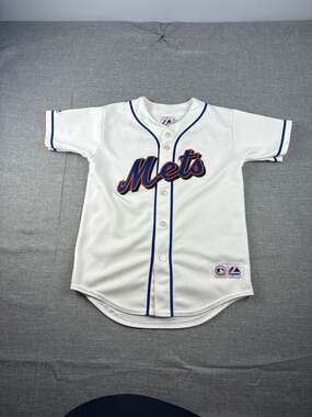 Vintage Majestic New York Mets Jose Reyes #7 MLB Home Jersey Youth Medium